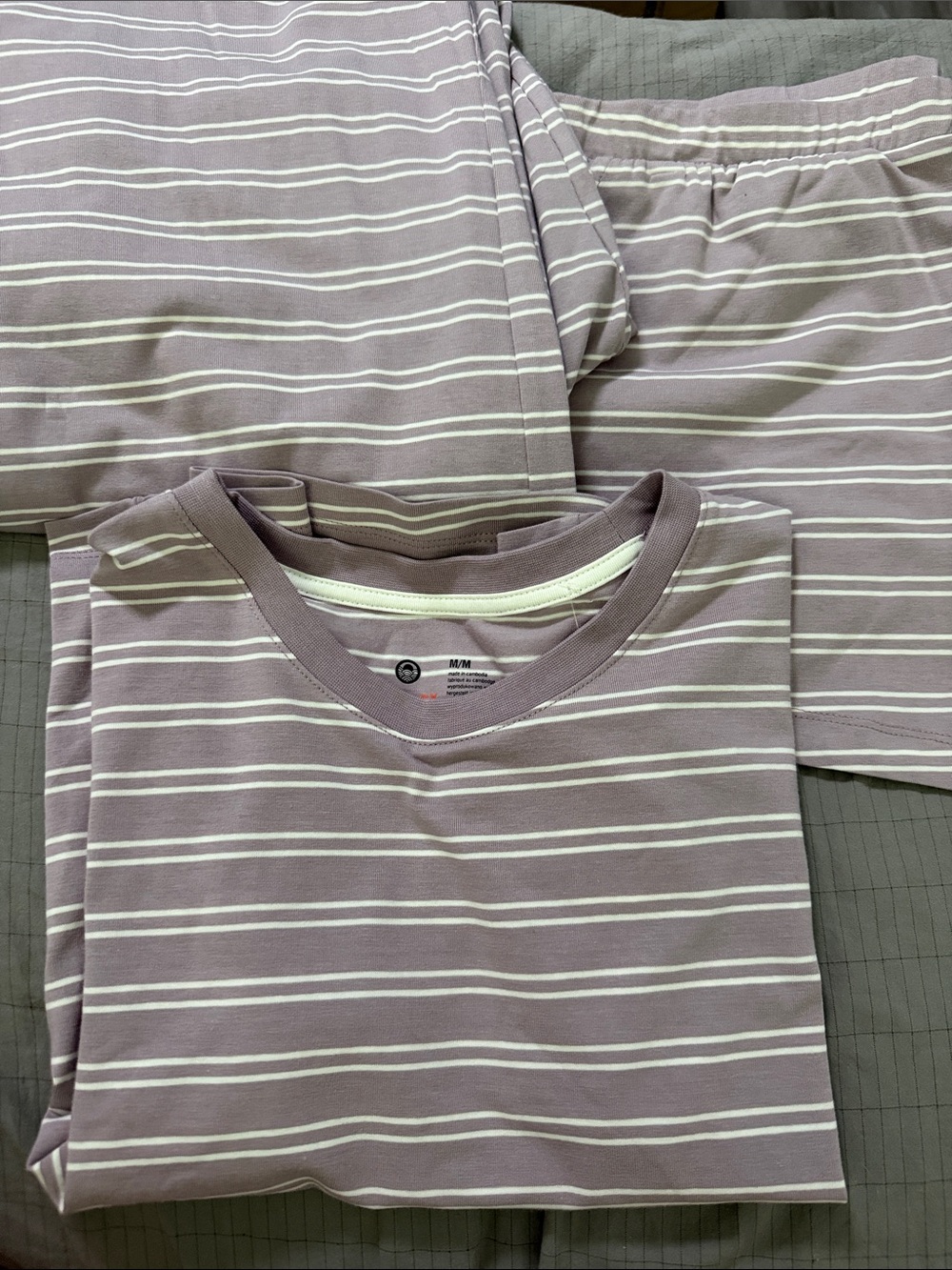 Sundry Lavender and White Striped Pajama Set